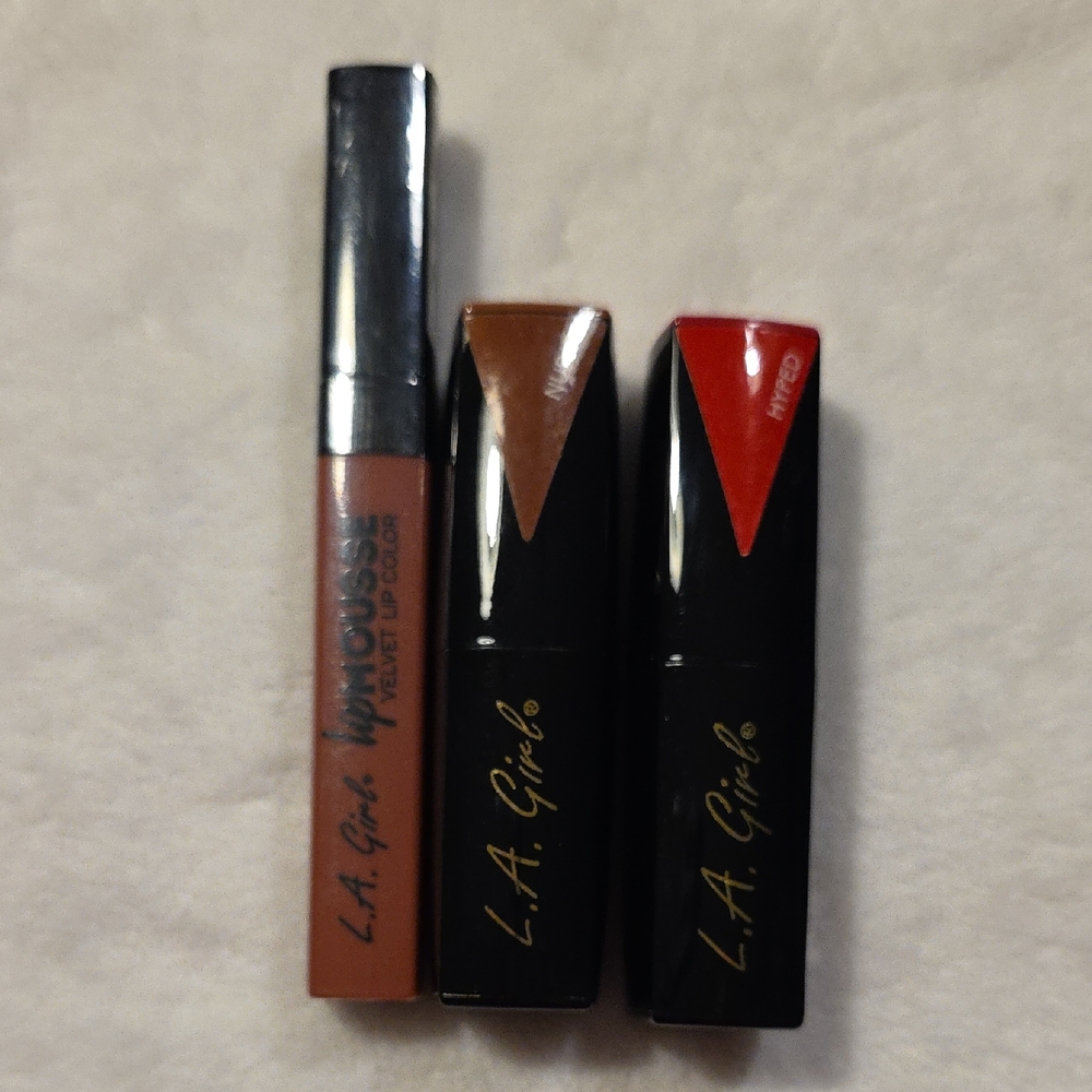 LA Girl Lipstick Trio - Red, Brown, and Nude